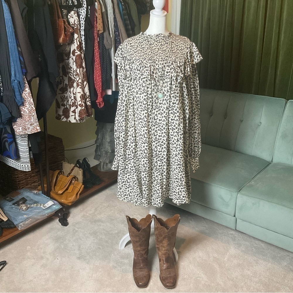 Scotch And Soda Smocked Frilled Mini Dress NWT - Picture 7 of 12